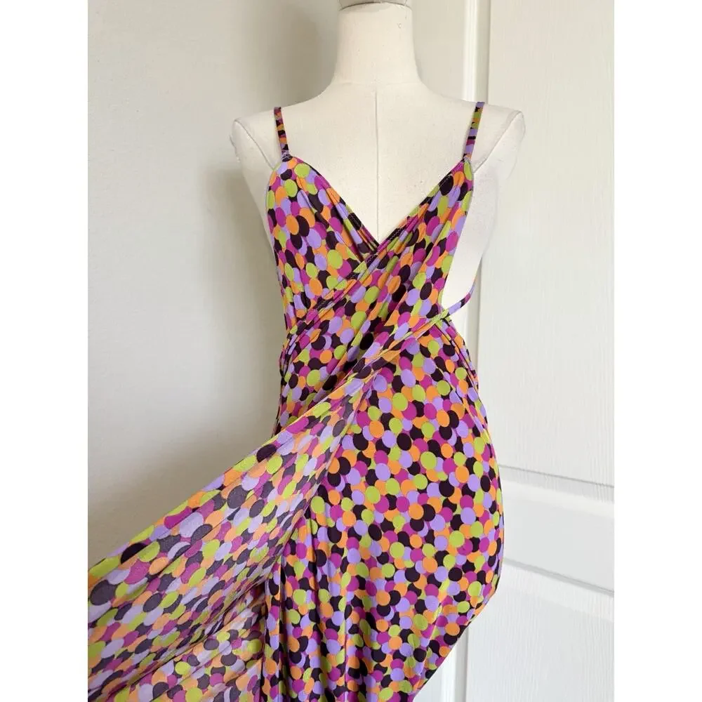 Etro Milano OS Multiway Wrap Cover Up Dress Multicolor Polka dot Made In Italy